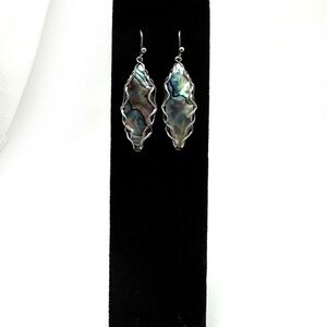 Sterling Silver Wrapped Abalone Shell Earrings by Dean Harris